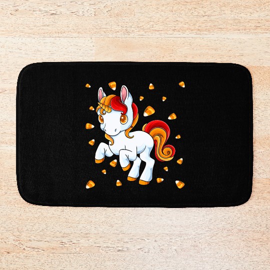 Halloween Unicorn Pony Candy Corn Halloween Bath Mats