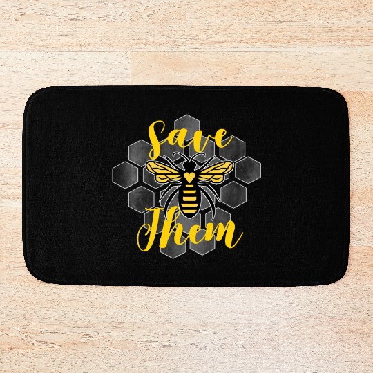 Save The Bees Vintage Distressed Honeycomb Save Th Bath Mats
