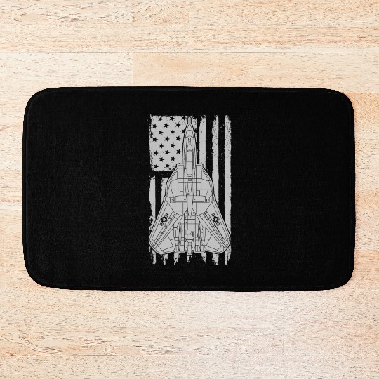 F-14 Tomcat Fighter Jet Airplane American Flag F14 Bath Mats