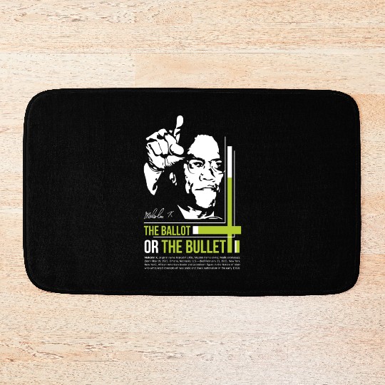 MALCOLM X Education Quote Bath Mats