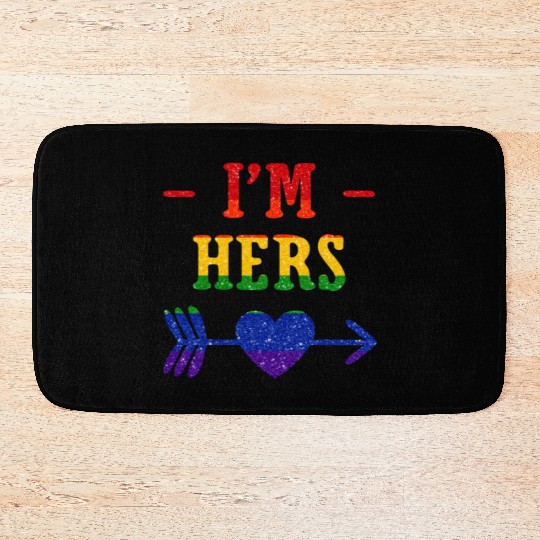 I'm Hers Lesbian Couple Matching Bath Mats