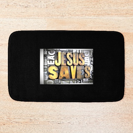jesus saves Bath Mats