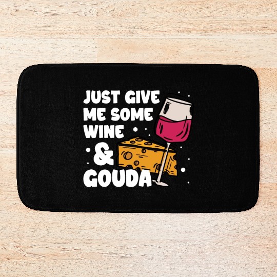 Gouda Cheese Slices charcuterie cheese board Bath Mats