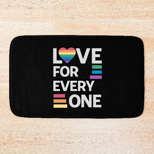 Rainbow unisex love for everyone Bath Mats