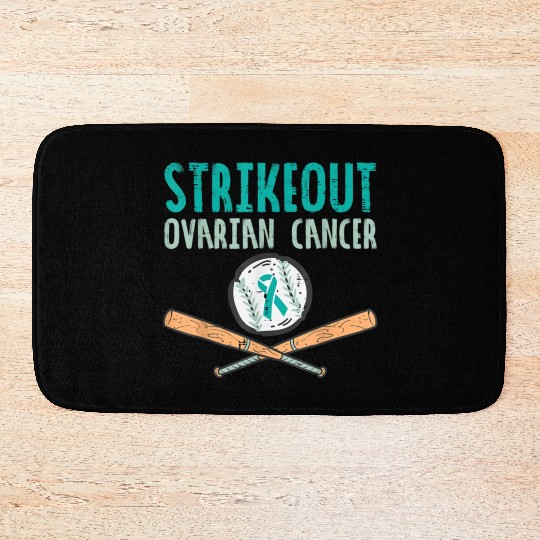 Funny Baseball Lover For Teal Ribbon Awareness Bath Mats