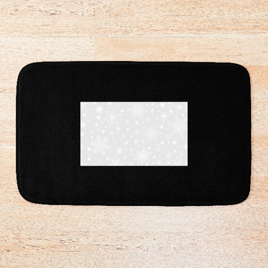 Snowflakes Pattern Grey White Bath Mats