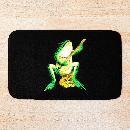 The frog plays the guitar Bath Mats