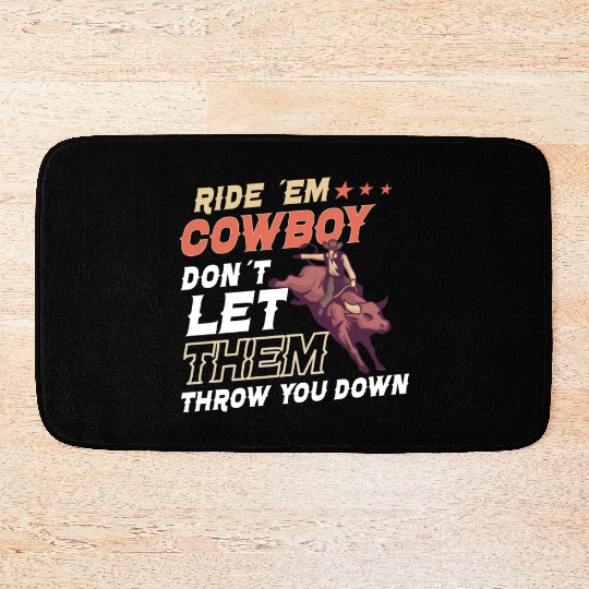 Rodeo Bull Riding Livestock Show Farmer Cattle Bath Mats