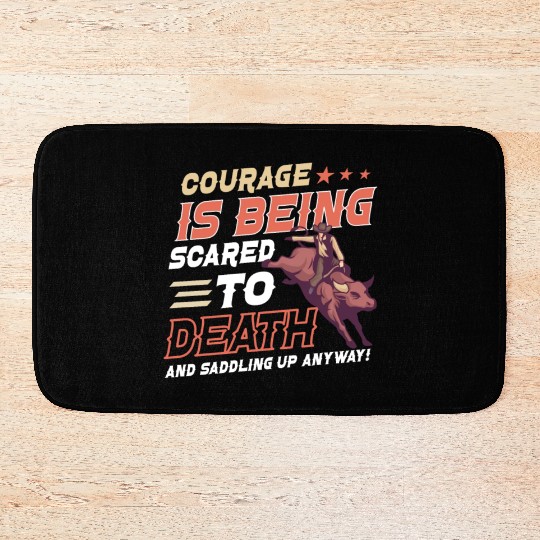 Rodeo Bull Riding Livestock Show Farmer Cattle Bath Mats