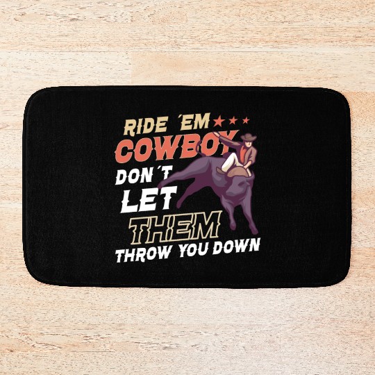 Rodeo Bull Riding Livestock Show Farmer Cattle Bath Mats