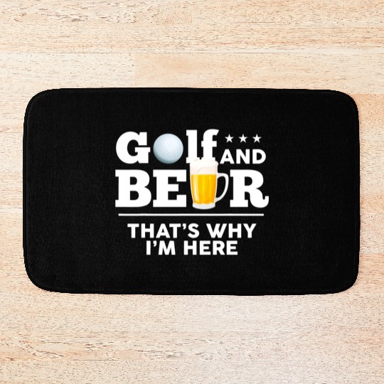 Golf and Beer Joke Dad Funny Fathers Day Drinking Bath Mats