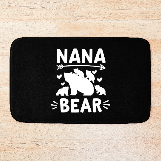 Nana Bear 4 Cubs Cute Grandparents Day Gift 4 Gran Bath Mats