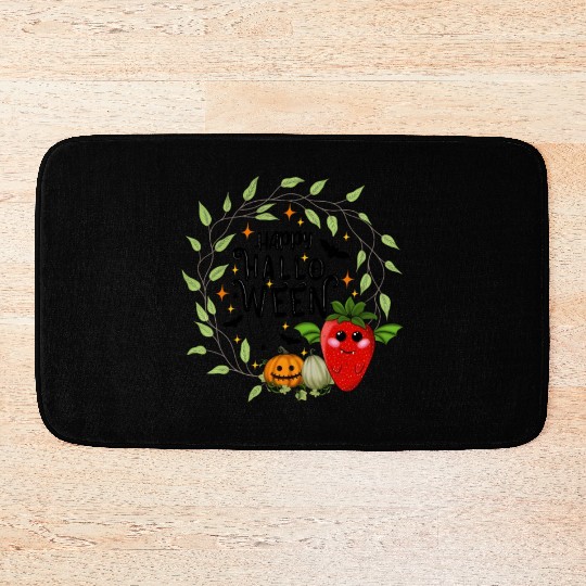 Bat Strawberry - Happy Halloween Bath Mats