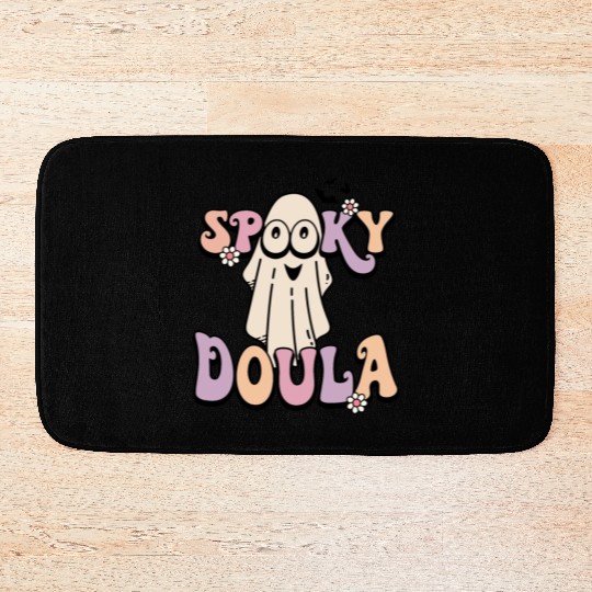 Cute Spooky Doula Halloween Retro Bath Mats