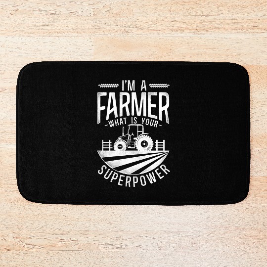 Farming Farmer Tractor Vintage I'm Bath Mats