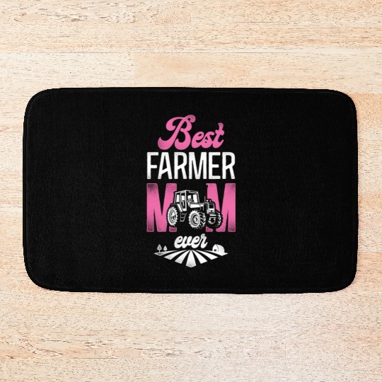 Farming Farmer Mom Mother Tractor Bath Mats