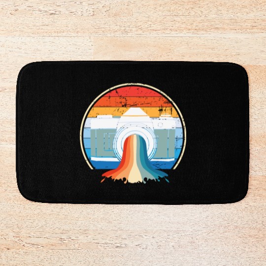 Retro Vintage Camera Picture For Photographers Bath Mats