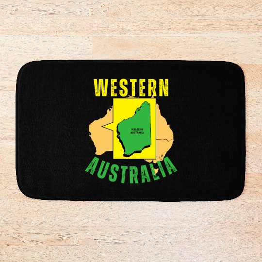Western Australia Yellow and Green Bath Mats