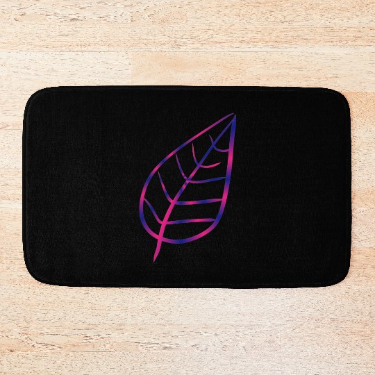 Leaf icon nature pink Bath Mats
