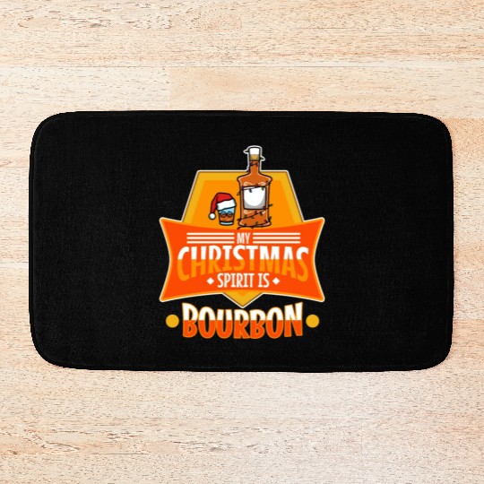 My christmas spirit is bourbon Bath Mats