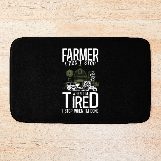 Farming Farmer Tractor Vintage Bath Mats
