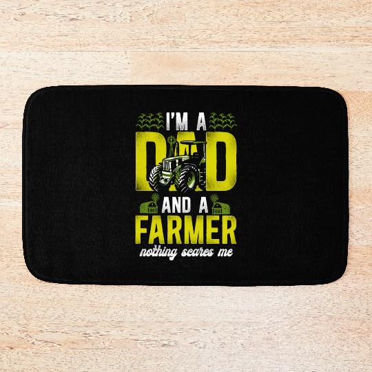 Farming Farmer Dad Father Tractor Bath Mats
