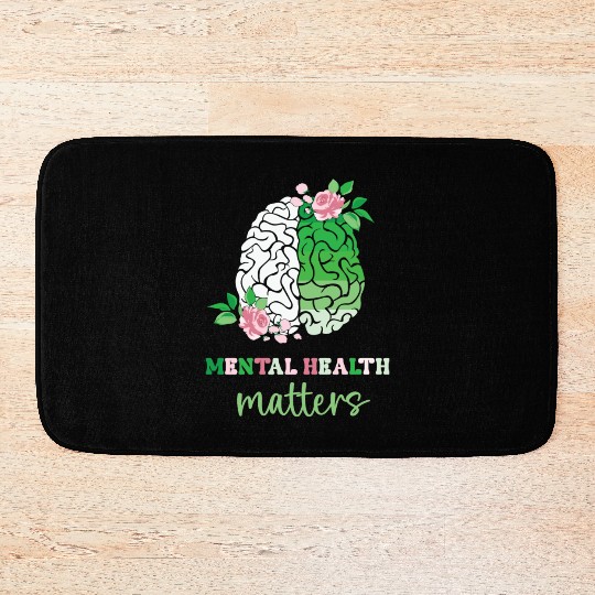 Green and Pink : Mental Health Matters Bath Mats