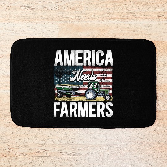 Farming Farmer Tractor Vintage Us Bath Mats