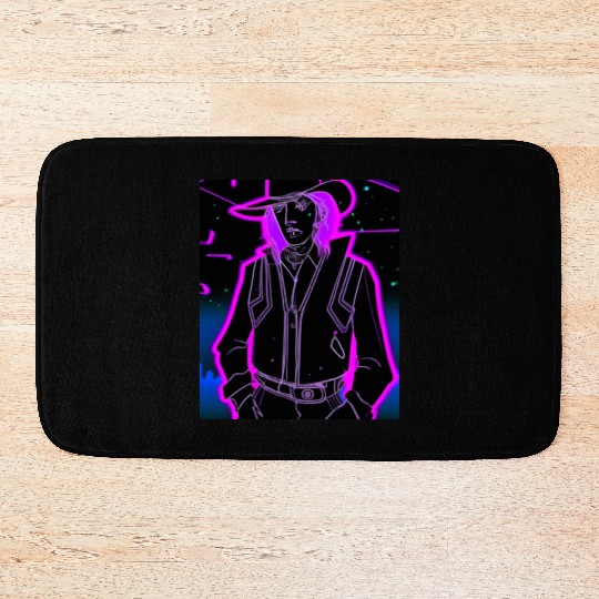 Goth Synthwave Outrun Goth Cowboy Bath Mats