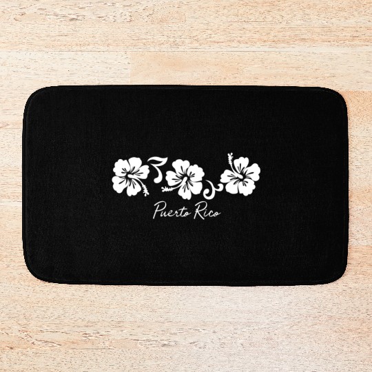 Puerto Rico Hibiscus Flower Bath Mats