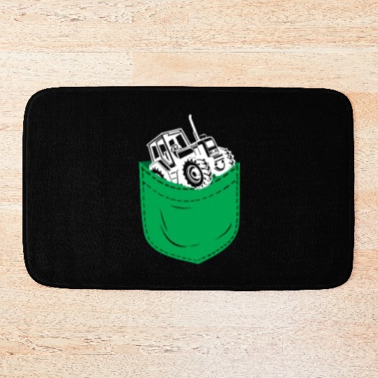 Farming Farmer Pocket Tractor Bath Mats
