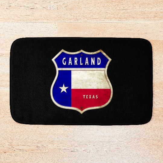 Garland Texas crest flag design Bath Mats
