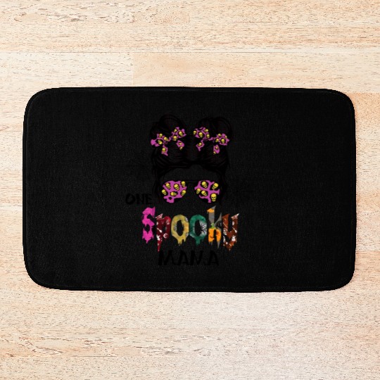 One Spooky Mama Skull Pumpkin Halloween Bath Mats
