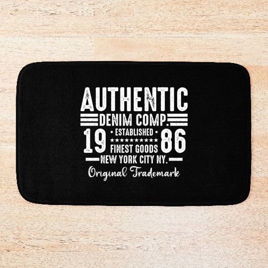 New York City Born In 1986 Vintage Birthday Bath Mats