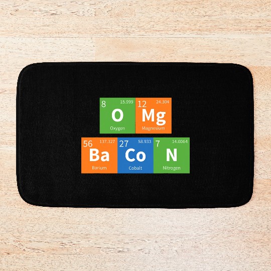 OMG Bacon Science Periodic Table Bath Mats