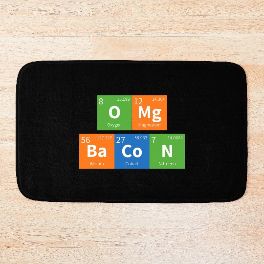 OMG Bacon Science Periodic Table Bath Mats