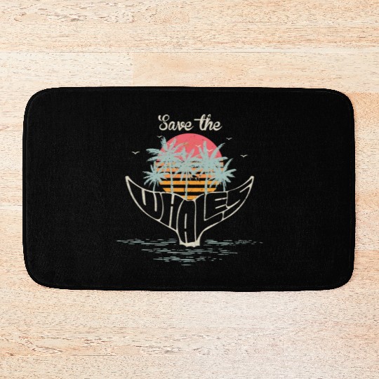 Save The Whales Retro Orca Killer Whale Bath Mats