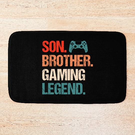 Son brother gaming legend gamer gift boy Bath Mats