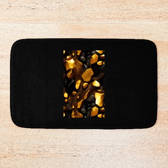 Gold nuggets Bath Mats
