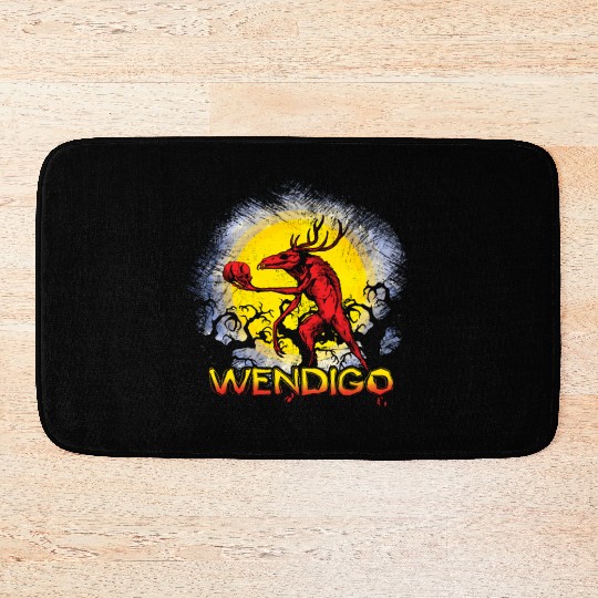 Folk Creature Wendigo Forest Halloween Cryptid Bath Mats