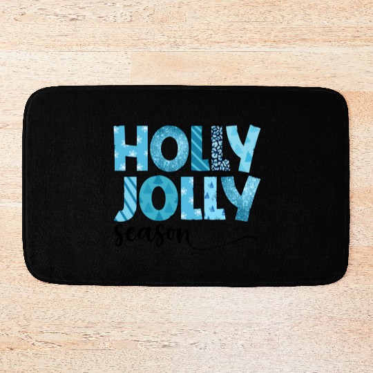 Holly Jolly season sublimation Bath Mats