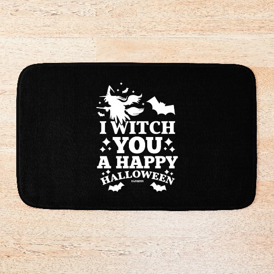 Halloween bat witch gift Bath Mats