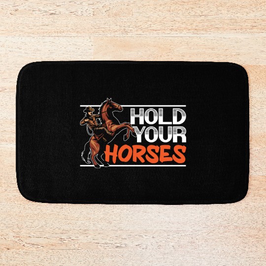 Hold Your Horses Western Rodeo Riding Cowboy Bath Mats
