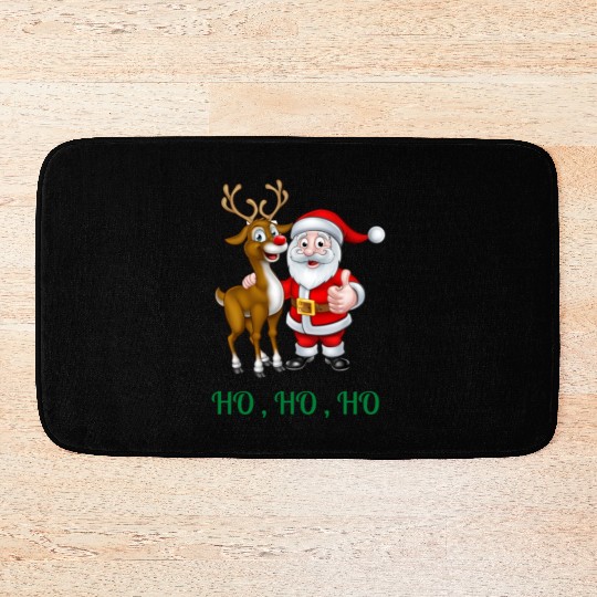 Rudolph the red nose reindeer with Santa Bath Mats