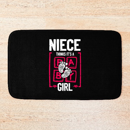 Niece Thinks It's a Girl Gender Reveal Funny Baby Bath Mats