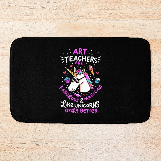 Art teacher gift art teacher school unicorn Bath Mats