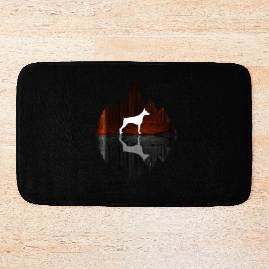 Doberman abstract - Geometry Dog Triangle Bath Mats