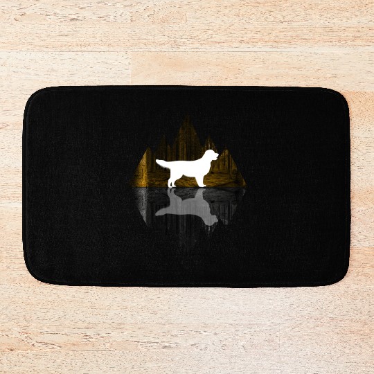 Golden Retriever abstract - Geometry Dog Triangle Bath Mats
