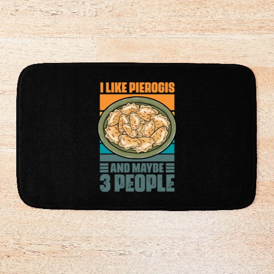 Retro Vintage Polish Cuisine Humor For Pierogi Bath Mats