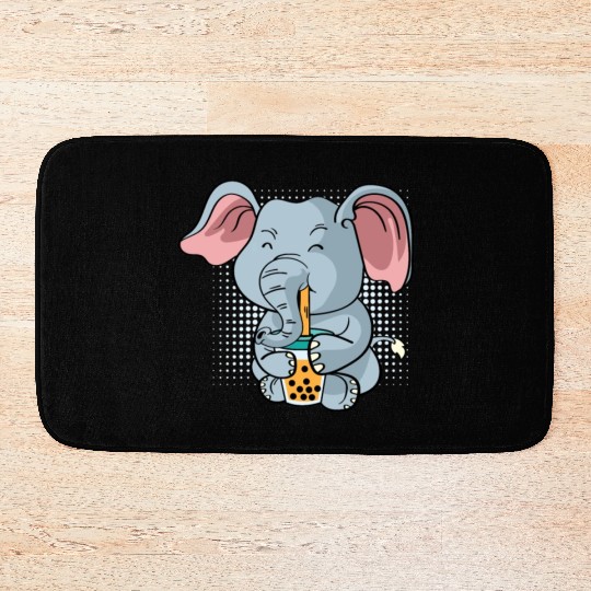 Elephant Bubble Tea Zookeeper Gift Bath Mats